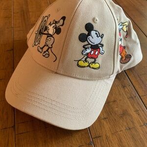 Disney Beige Mickey Mouse Embroidered Hat